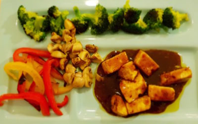 Paneer Teriyaki with Sautéed Vegetables 