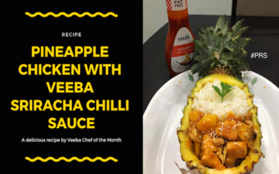 Pineapple Chicken with Veeba Sriracha Chilli Sauce