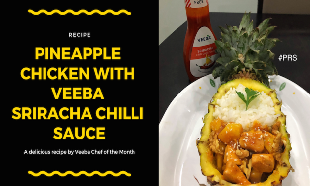 Pineapple Chicken with Veeba Sriracha Chilli Sauce