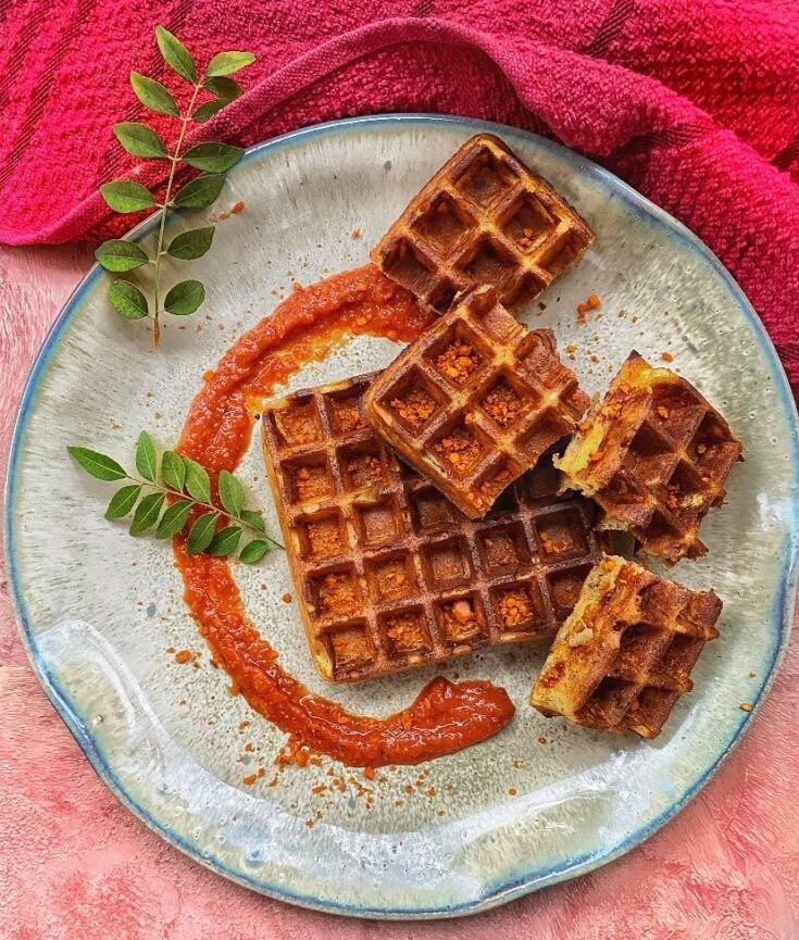 Dosa waffles  made with MTR dosa mix
